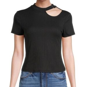 Black Cut-Out Women's Top